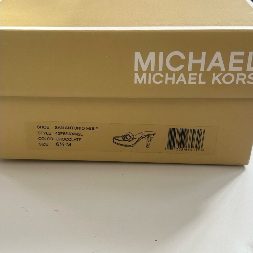 Michael Kors Chocolate Brown Leather San Antonio Mules with Tassels and Box - Picture 2 of 10